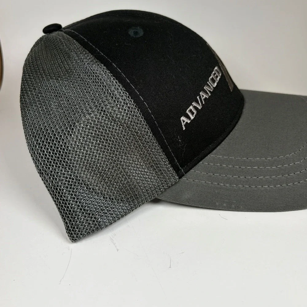 Advanced Elements Trucker Hat Black Grey Mesh Snapback Baseball Cap Logo